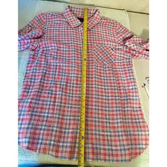 Tommy Hilfiger | Women’s Long Sleeve Plaid Pattern Button Down Blouse Top Sz S/P - Picture 7 of 8